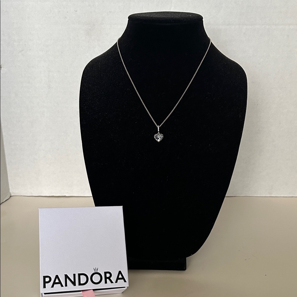 Pandora Silver Heart Pendant Necklace
